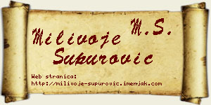 Milivoje Supurović vizit kartica
